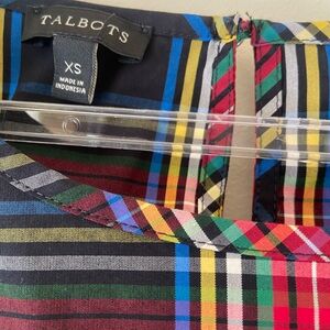 Talbots pretty tartan plaid ruffle size xs great condition !!